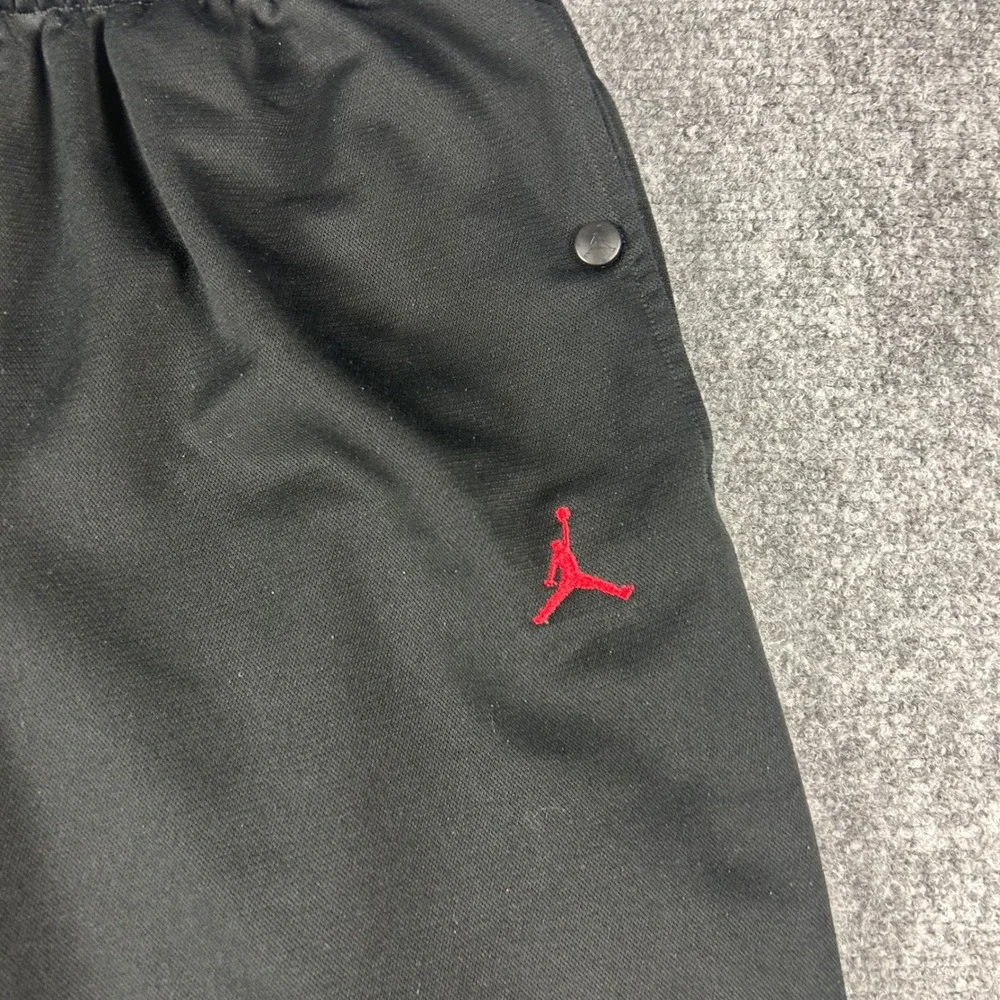 Jordan Track Pants Mens Medium Black Red Jumpman Stripe Zip‎ Cuff Athletic